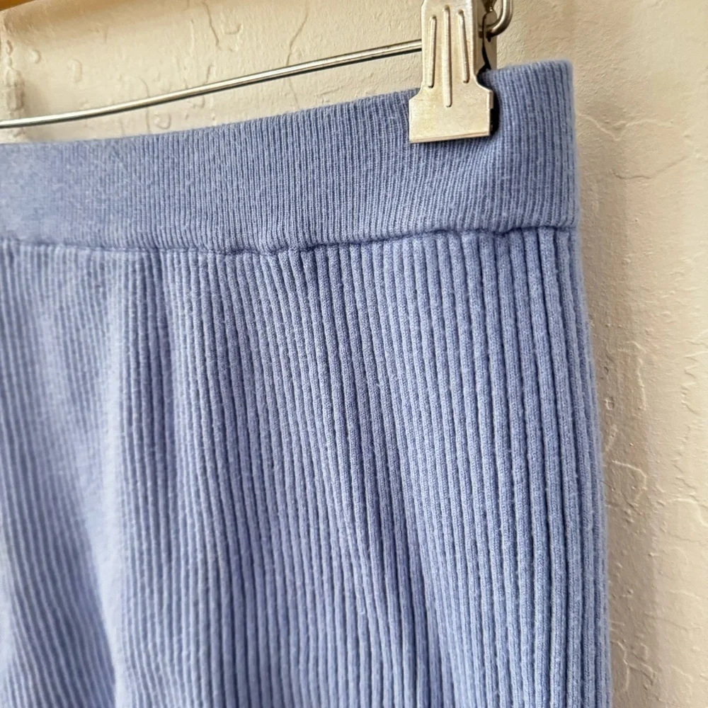 Shein Purple Blue Mini Ribbed Knit Pull On Skirt L